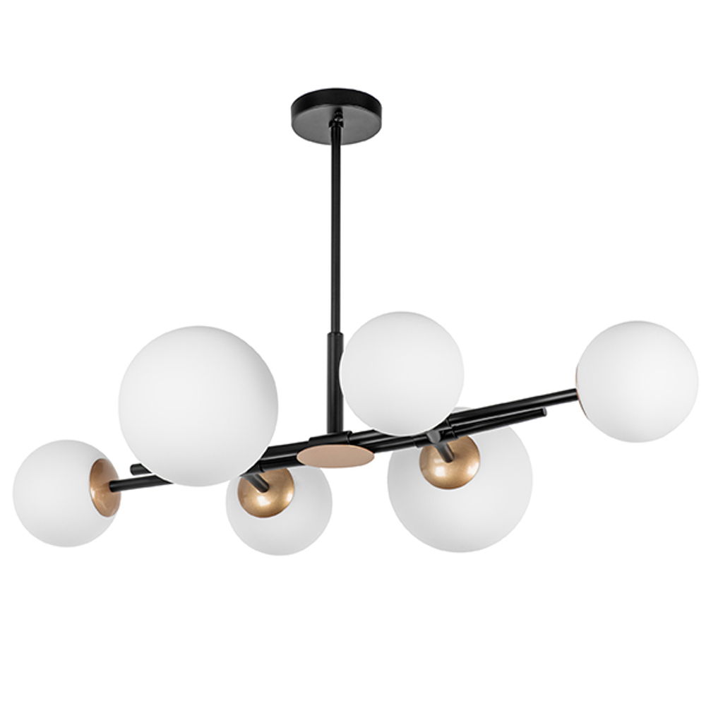 815460 Люстра CROCO 6х40W E14 ЧЕРНЫЙ МАТОВЫЙ/ЗОЛОТО