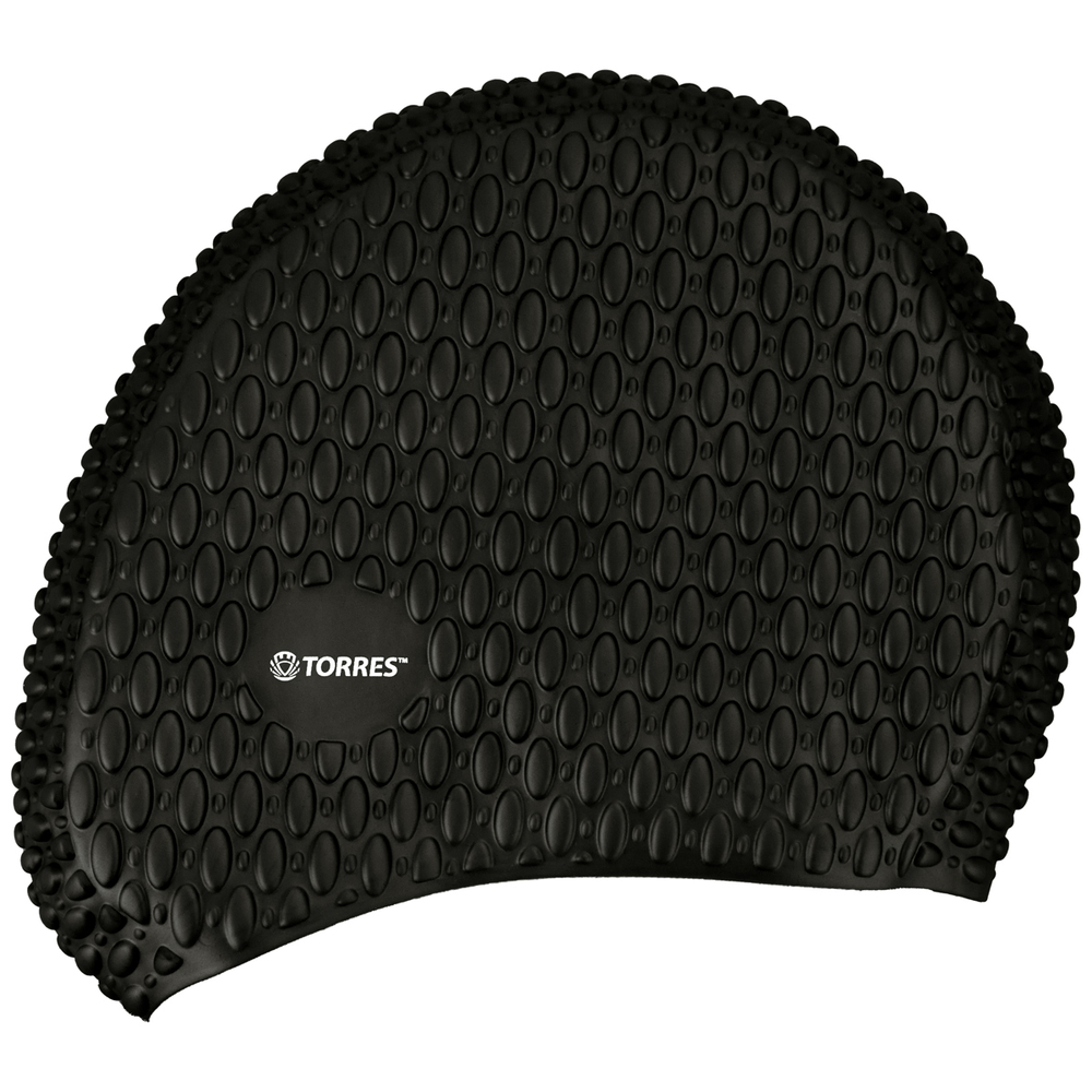 Шапочка для плавания TORRES Bobbles, SW-12204BK, черный, силикон