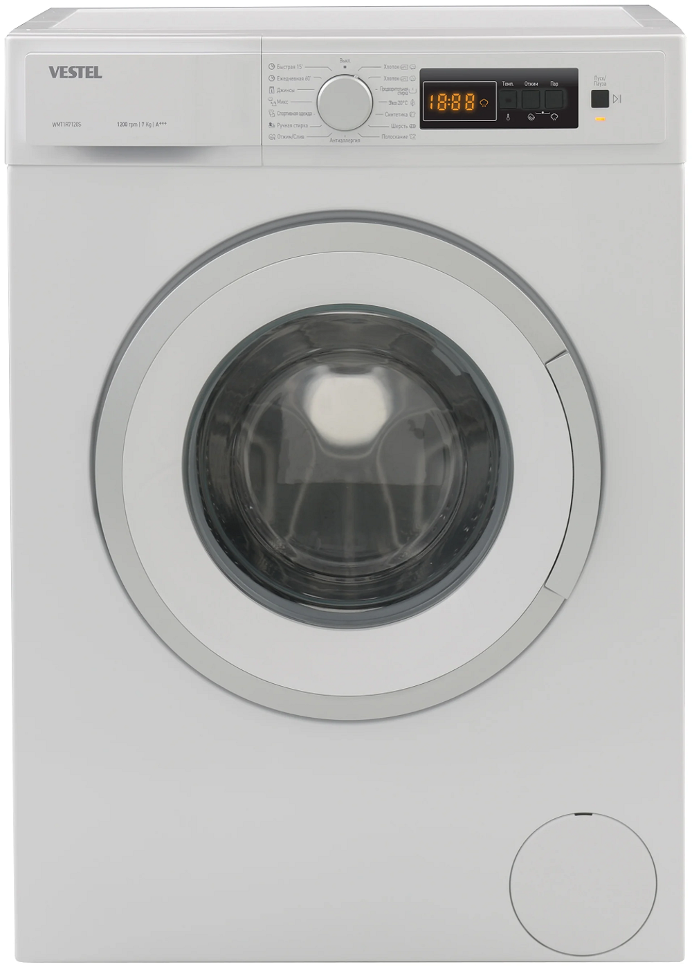 Стиральная машина  с паром VESTEL Bojena WMT 1 R 7120 S  белая,7кг,1200об,