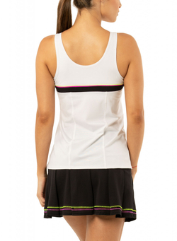 Женский топ теннисный Lucky in Love Rockin Rococo Uprise Bungee Tank Women - белый