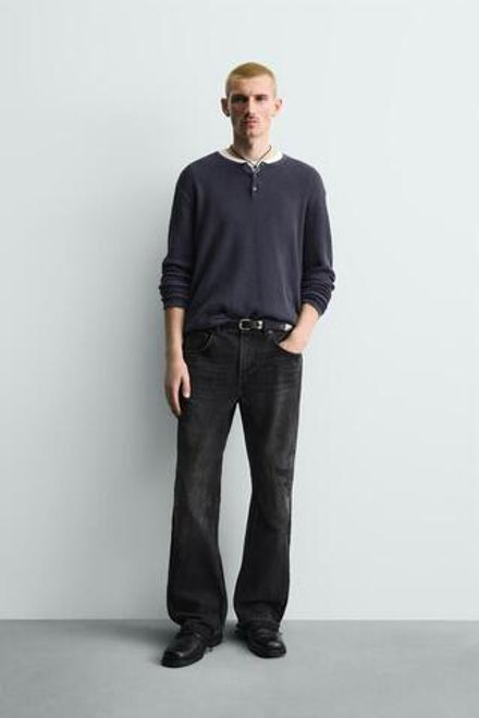 ZARA ДЖИНСЫ FLARE FIT С РАЗРЕЗАМИ, УГОЛЬНЫЙ