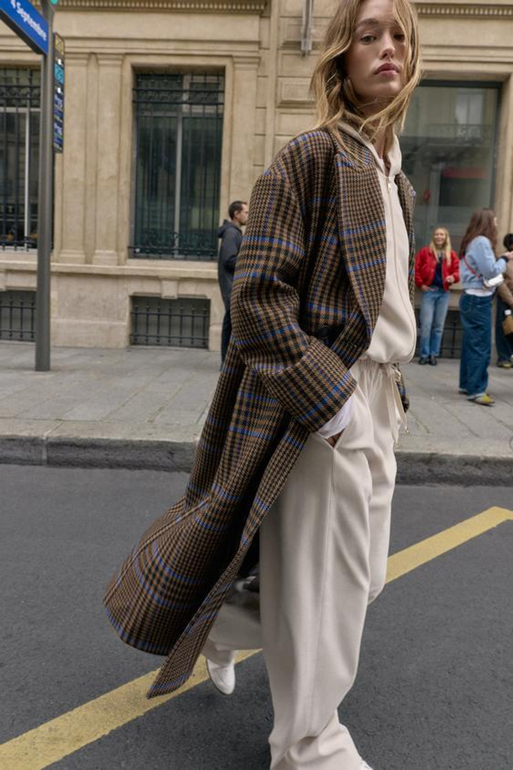 ZARA БРЮКИ WIDE LEG, ЭКРЮ