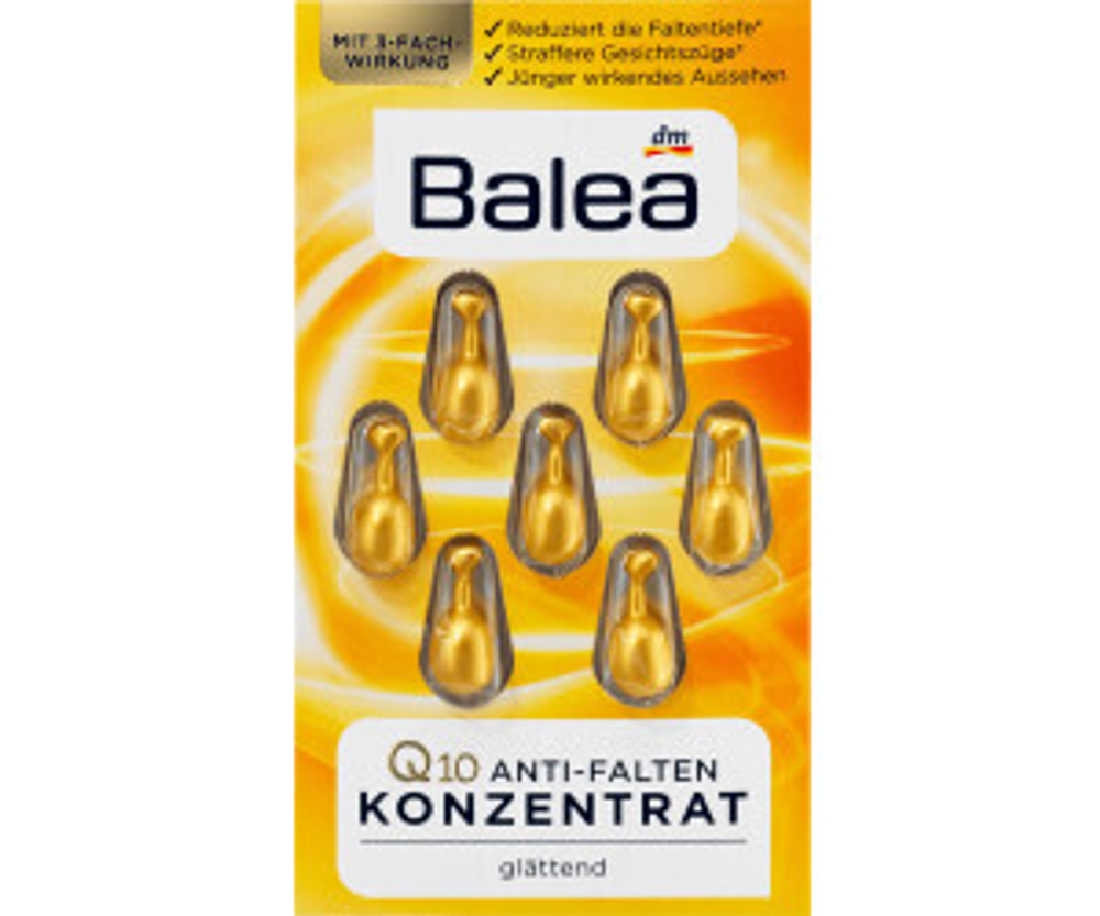 Balea Сыворотка-концентрат для лица Anti-Falten, против морщин, с коэнзимом Q10, 7 шт * 2 мл