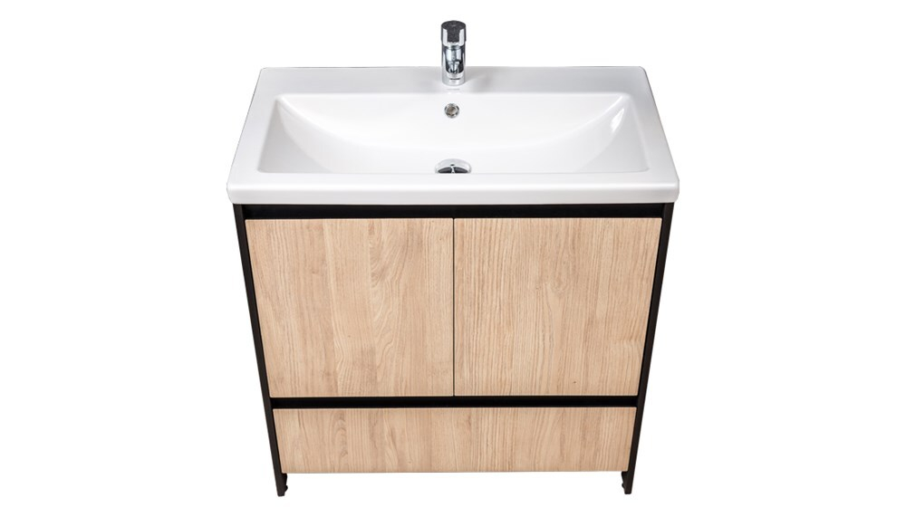 Тумба напольная VELVEX Klaufs 80.2D.1Y-617.217 с раковиной Cersanit COMO 80