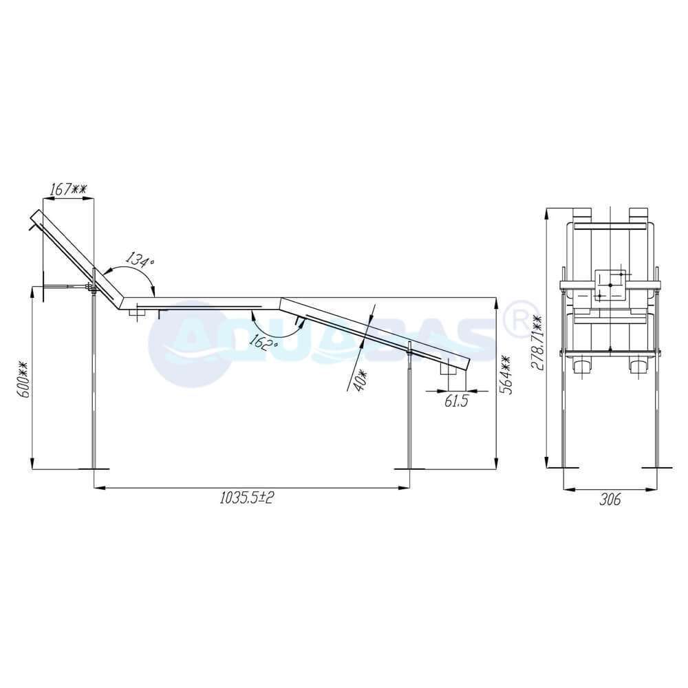 ЛА.02.0/1 Лежак аэромассажный AISI-316