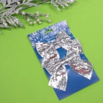 Бант на ёлку «Блеск» 12*14 см (набор 2 шт), Серебро