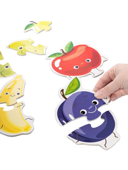 Пазлы контуры "Фрукты" 6 фигурок Baby Toys (мягкие)