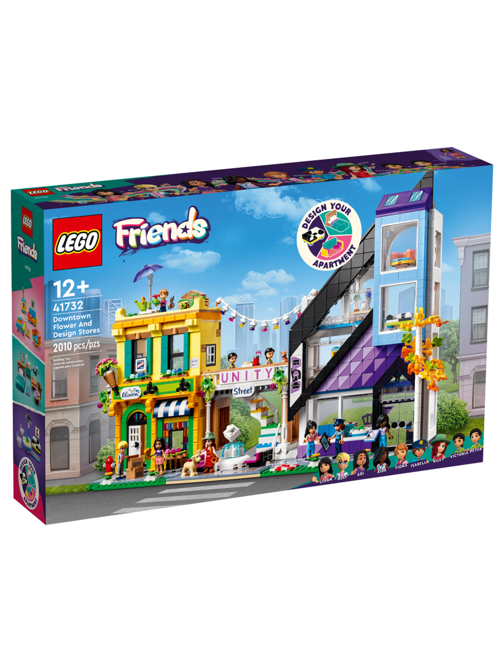LEGO Friends 41732 Магазины цветов и дизайна, цветочный магазин и студия интерьера, набор с минифигурками, оригинал ЛЕГО