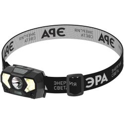 Фонарь налобный светодиодный ЭРА GB-608 на батарейках, 3xAAA, 5Вт, 7 режимов, черный
