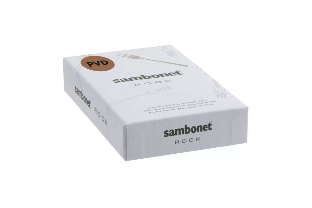 Sambonet - Набор из 6 вилок Rock PVD 2Черные / артикул   52762KA5  / GTIN 8014808351129