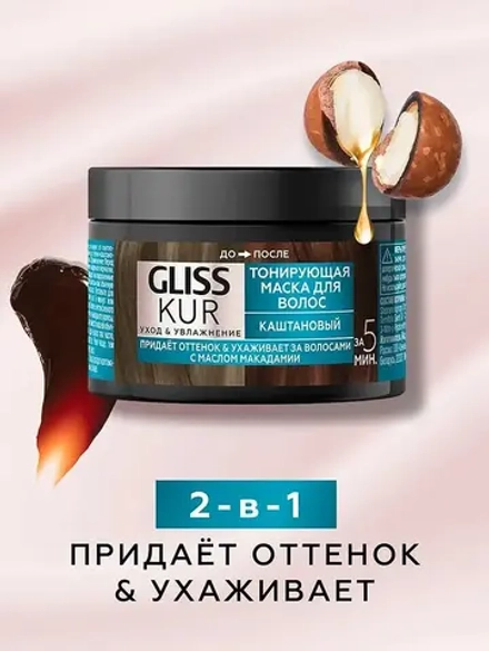 ГЛИСС КУР Тонирующая маска Каштановый /150