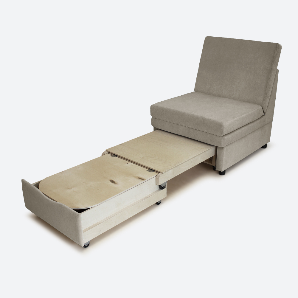 Кресло-кровать "Экономик" 70 см, велюр Dream Beige