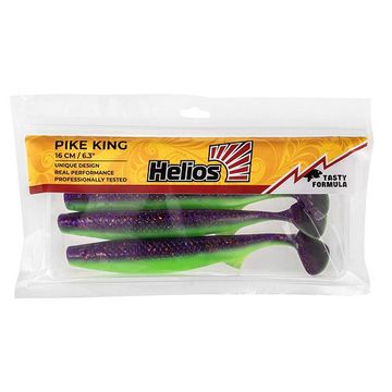Виброхвост Pike King 6.3'/16 см Fio & Lime 3шт (HS-37-014) Helios