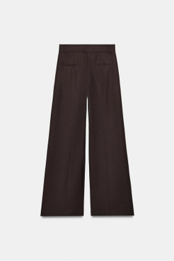 ZARA БРЮКИ MINIMAL WIDE LEG — ZW COLLECTION, КОРИЧНЕВЫЙ