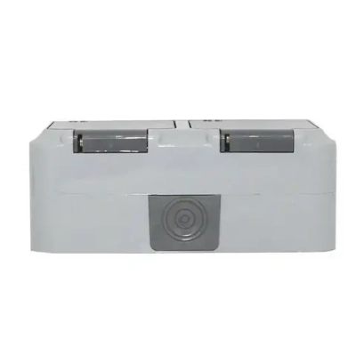 Розетка двойная с заземлением брызгозащищенная накладная IP54 BYLECTRICA ПРАЛЕСКА АКВА РА16-303(03)