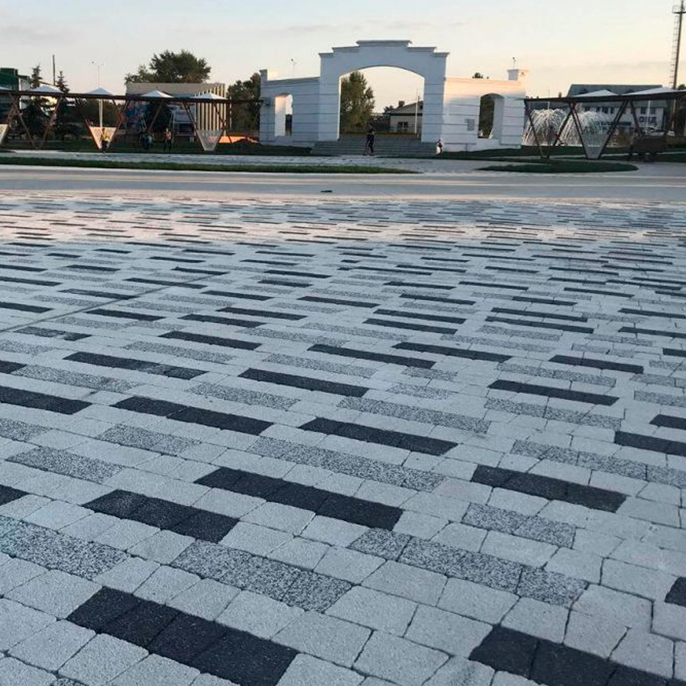 Тротуарная плитка АНТИК - Стоунмикс Белый с черным, комплект из 5 видов плит