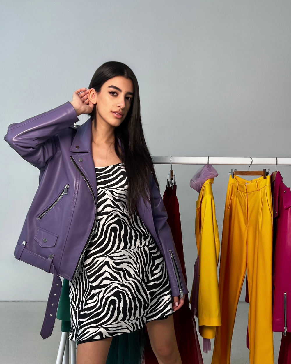 Косуха medium лаванда мягкая кожа