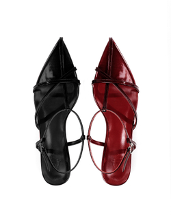 Босоножки лакированные из натуральной кожи бордовый