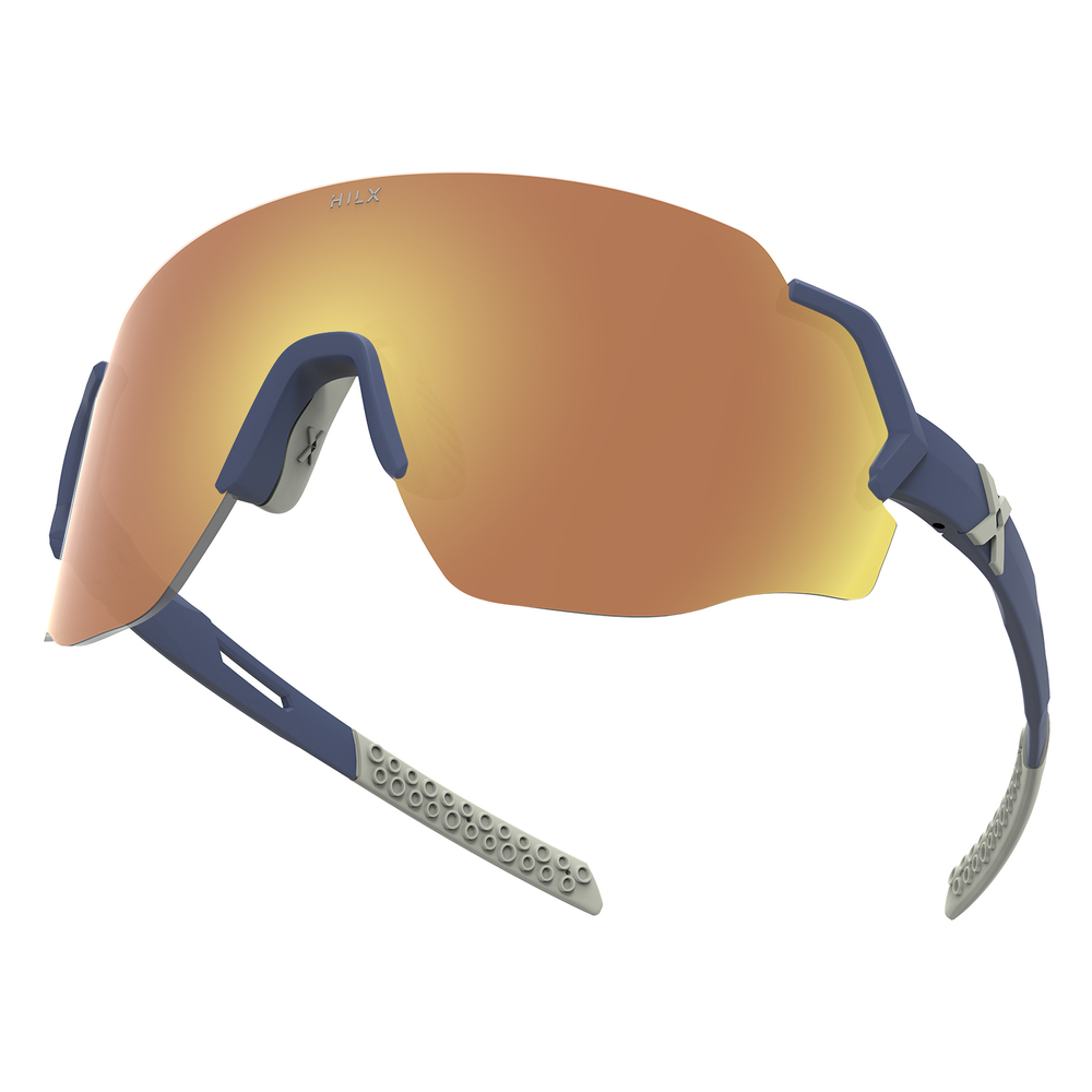 Спортивные очки с диоптриями HILX Savage (L) / Matt Blue Warm Grey / Gold Lens