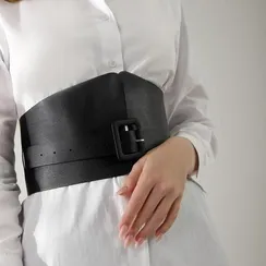 Ремень женский, ширина 16 см, цвет чёрный