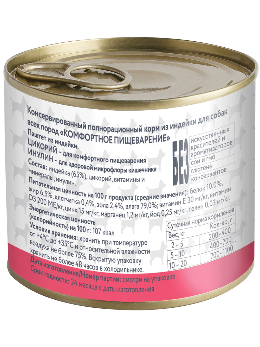 Влажный корм Мнямс На каждый день Паштет из индейки для собак «КОМФОРТНОЕ ПИЩЕВАРЕНИЕ» 200 г