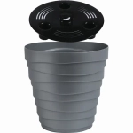 Кашпо для цветов пластиковое 3,5л d-19,7см «Бархан» Серебряный