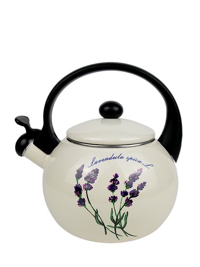 Чайник 2,2 л. эмалированный со свистком Kamille KM 1033 с черной бакелитовой ручкой