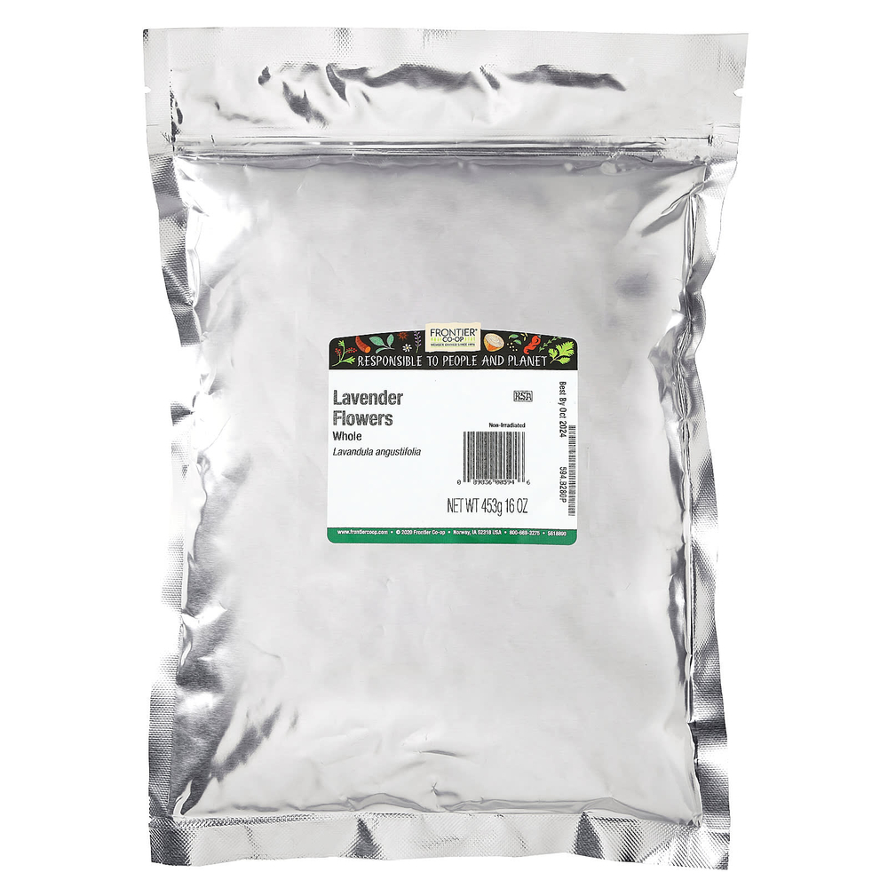 Frontier Co-op, целые цветки лаванды, 453 г (16 унций)
