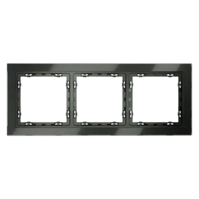 Рамка стеклянная VOLTUM S70 на 3 поста, (титан, стекло)