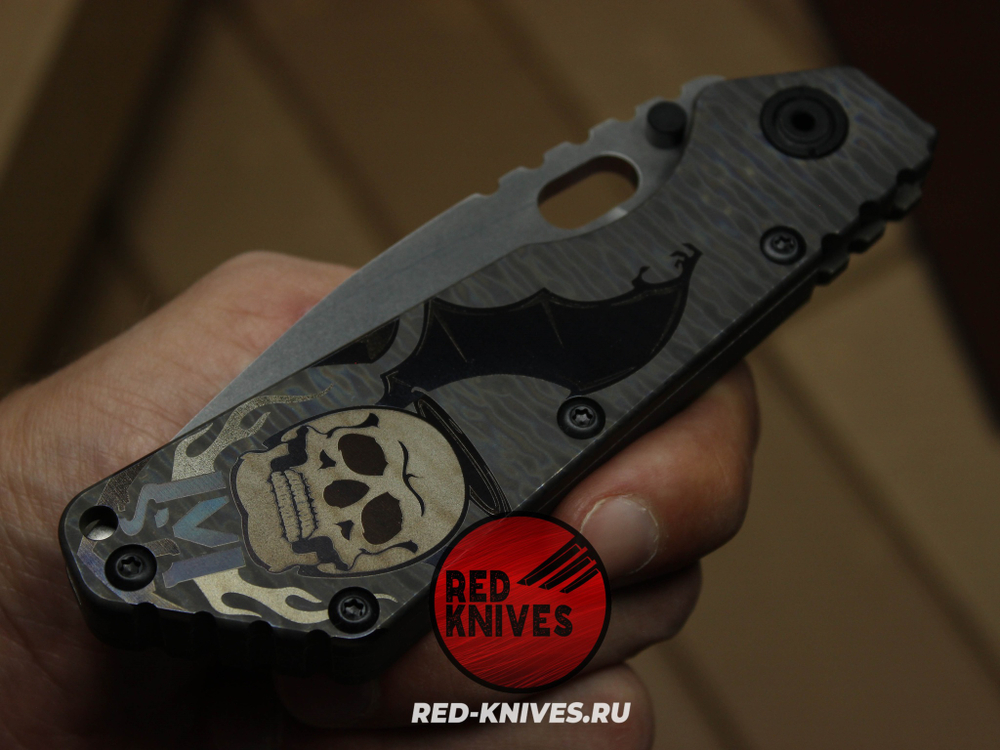 Нож Strider SMF - рукоять титан с гравировкой RK/Н4