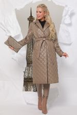 Пальто стеганое коричневое DStrend (Акция)