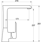 Смеситель кухня MELODIA Heavy Metal картридж д.35мм высокий Г-излив хром MDV35615 без подводки