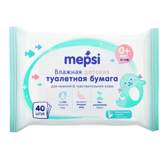 Туалетная бумага влажная Mepsi 40шт 171