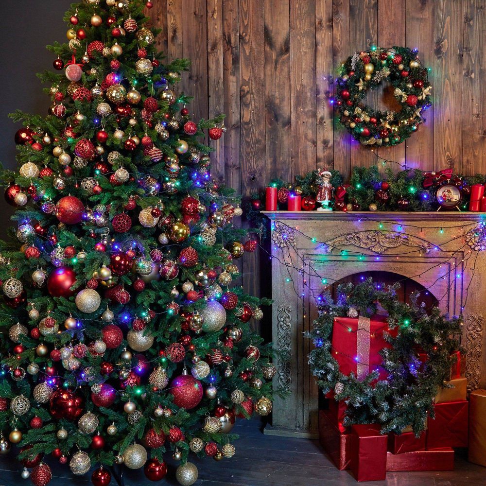 ULD-S3000-300-DGA MULTI IP20 Гирлянда светодиодная. 30м. 300 светодиодов. Разноцветный свет. Провод зеленый. ТМ Uniel