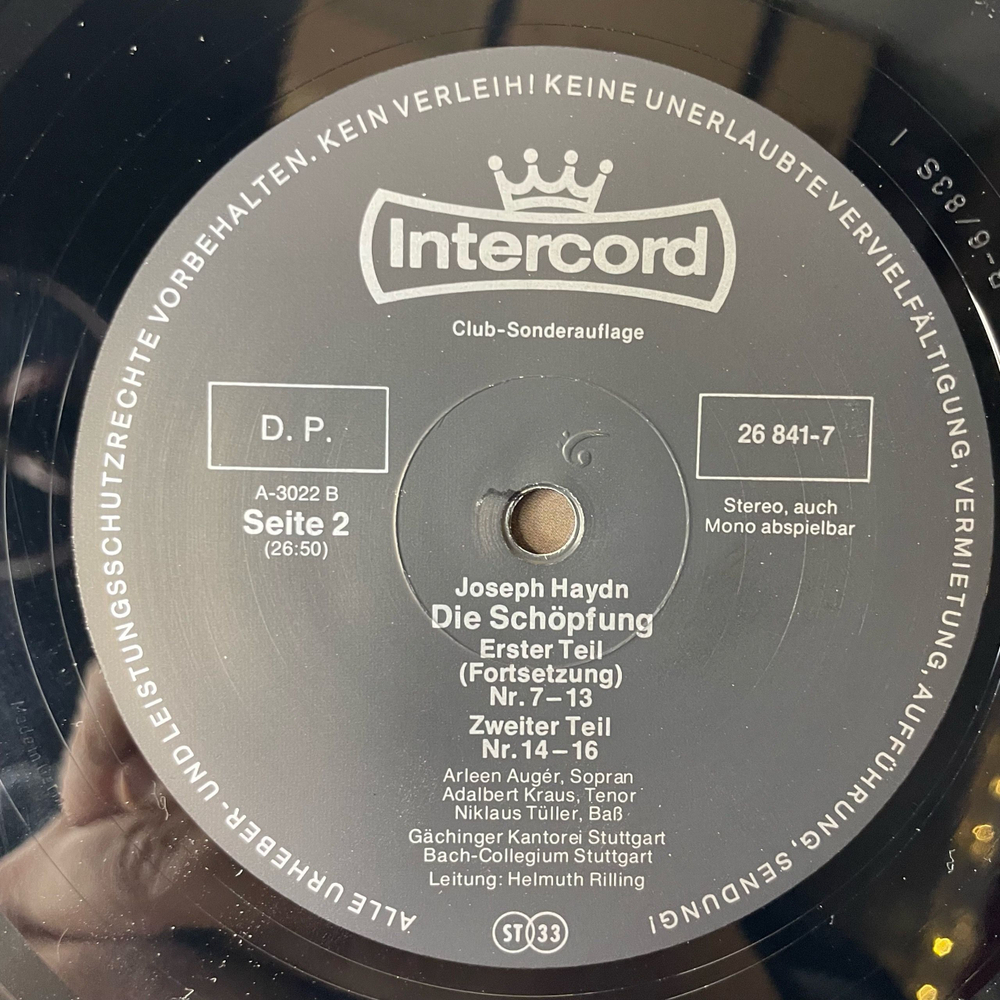Винтажная виниловая пластинка LP Joseph Haydn Гайдн, Die Schopfung (The Creation) Сотворение Мира Оратория (Германия 1976)