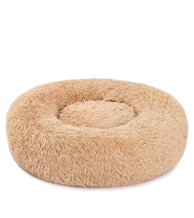 Лежанка мягкая круглая пухлая, размер M, 58х20 см, цвет светло-персиковый, (PerseiLine)