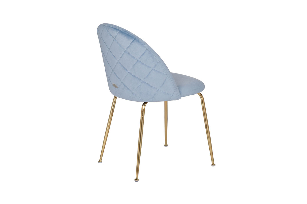 Стул Garda Decor велюр серо-голубой, мет.ножки 50*53*77 см