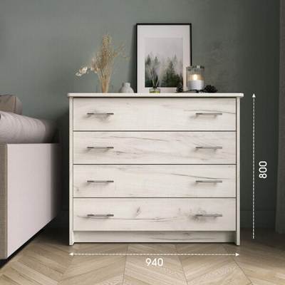 К-03 Комод Дуб крафт белый