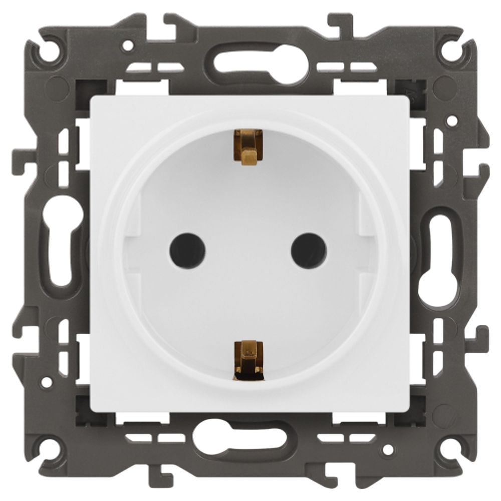 14-2101-01 ЭРА Розетка 2P+E Schuko, 16A-250В, IP20, Эра Elegance, белый | Elegance Белый