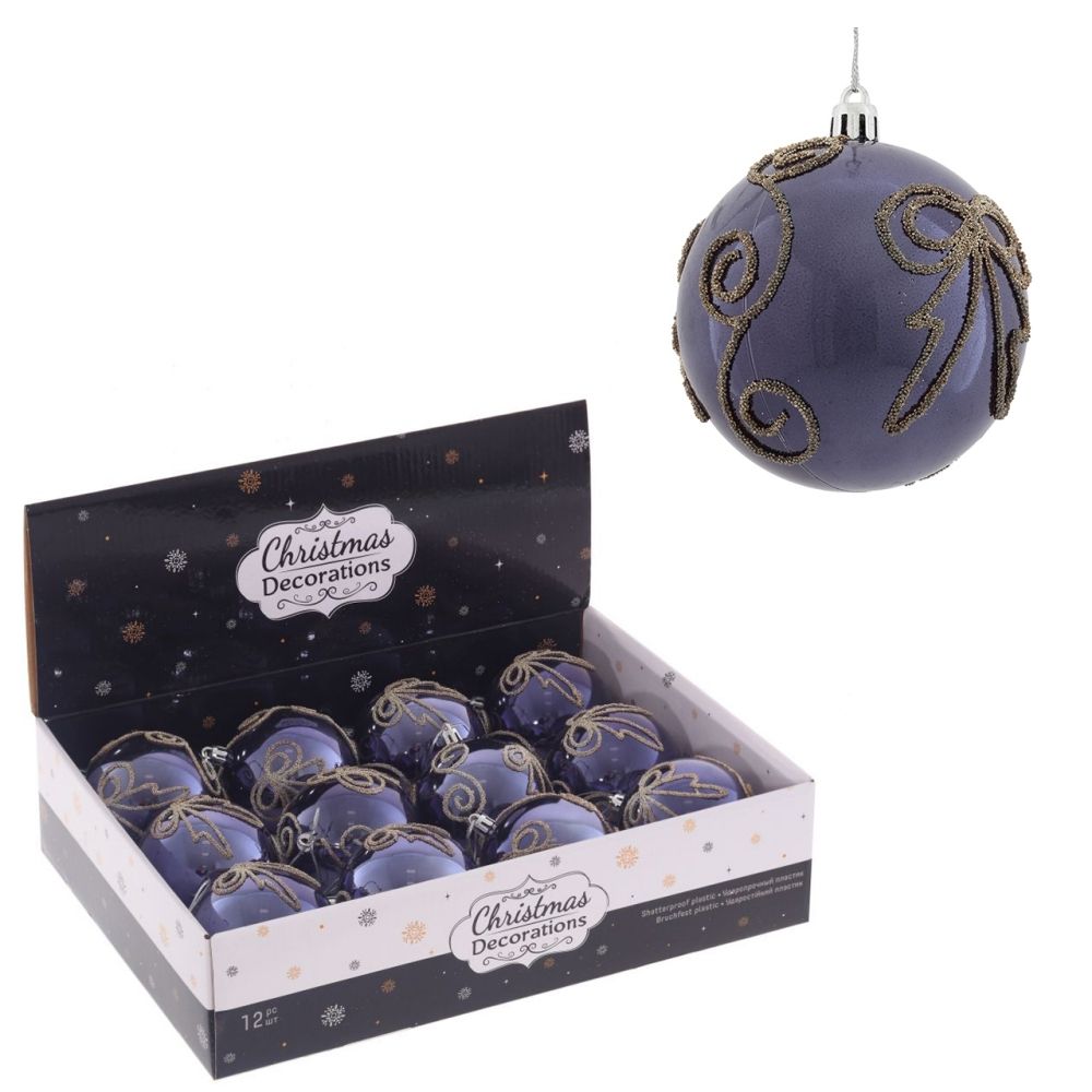 GAEM Набор из 12шт Украшение новогоднее "Шар", D 8 см, L35 W27 H8,5 см