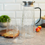 Набор 3 предмета (кувшин 1,5л, 2 стакана 450мл) "Aroma", рельефное стекло