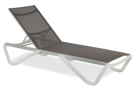 Шезлонг-лежак металлический PAPATYA Wave, белый, тортора