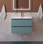 Тумба с раковиной подвесная BelBagno KRAFT-600-2C-SO-AO Голубой матовый, раковина белая BB-8099-60