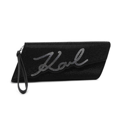 Клатч k/evening signature clutch rhi Karl Lagerfeld - черный(240W3024)