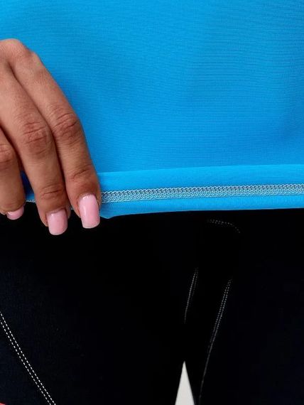 Футболка рашгард лонгслив Sargan Агидель UPF 50+ женская белый/голубой