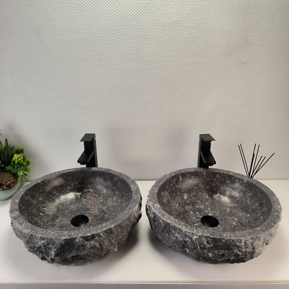 Раковина из мрамора ПАРА! Erozy Grey EM-62750 46*46*15 0107