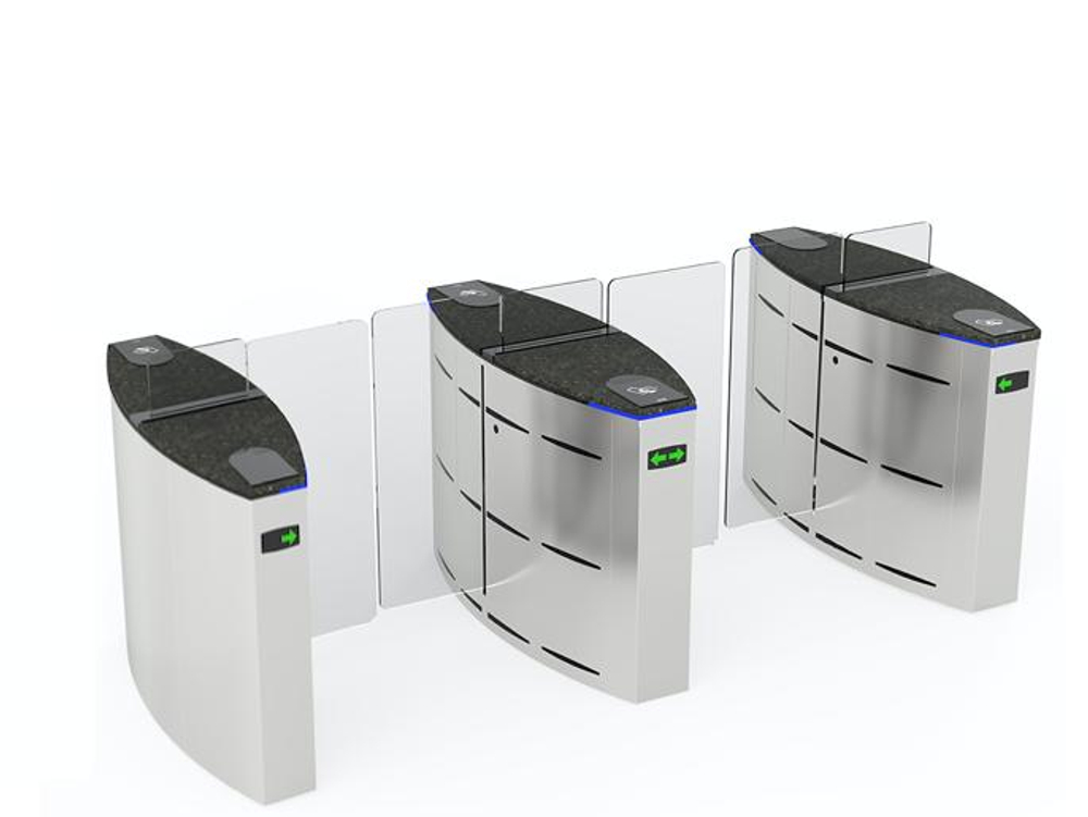Турникет с раздвижными створками двухпроходный SLIDING GATE SG90M комбинированный, ширина прохода 550 + 900 мм