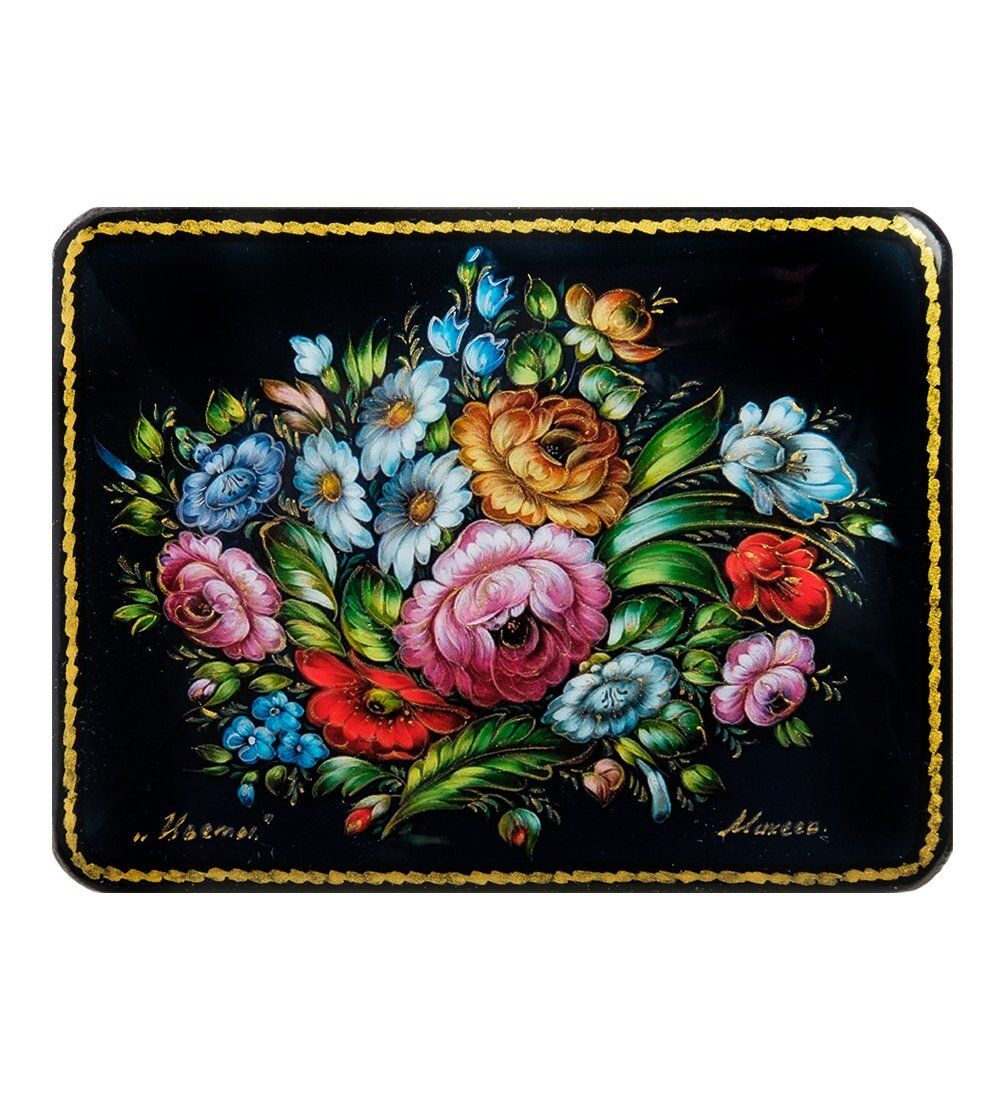 ШК-19/ 9-F Шкатулка в технике декупаж «Цветы» (10х8х3,5)