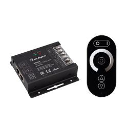 Диммер ARL-OVAL-DIM Black (12-24V, 3x10A, ПДУ Овал, RF, RJ45) (Arlight, IP20 Металл, 3 года) 027156