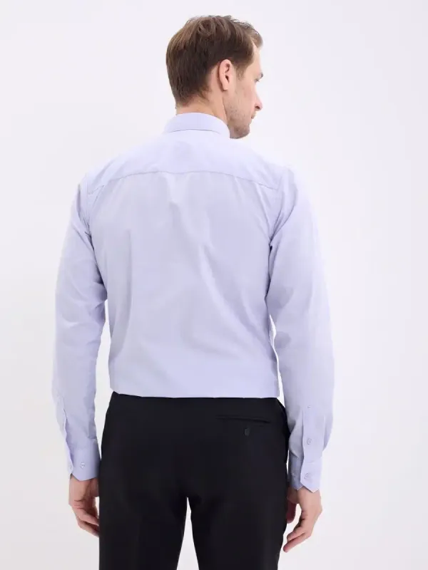 Рубашка на высокий рост LONG SLIM FIT с длинным рукавом, лавандовая